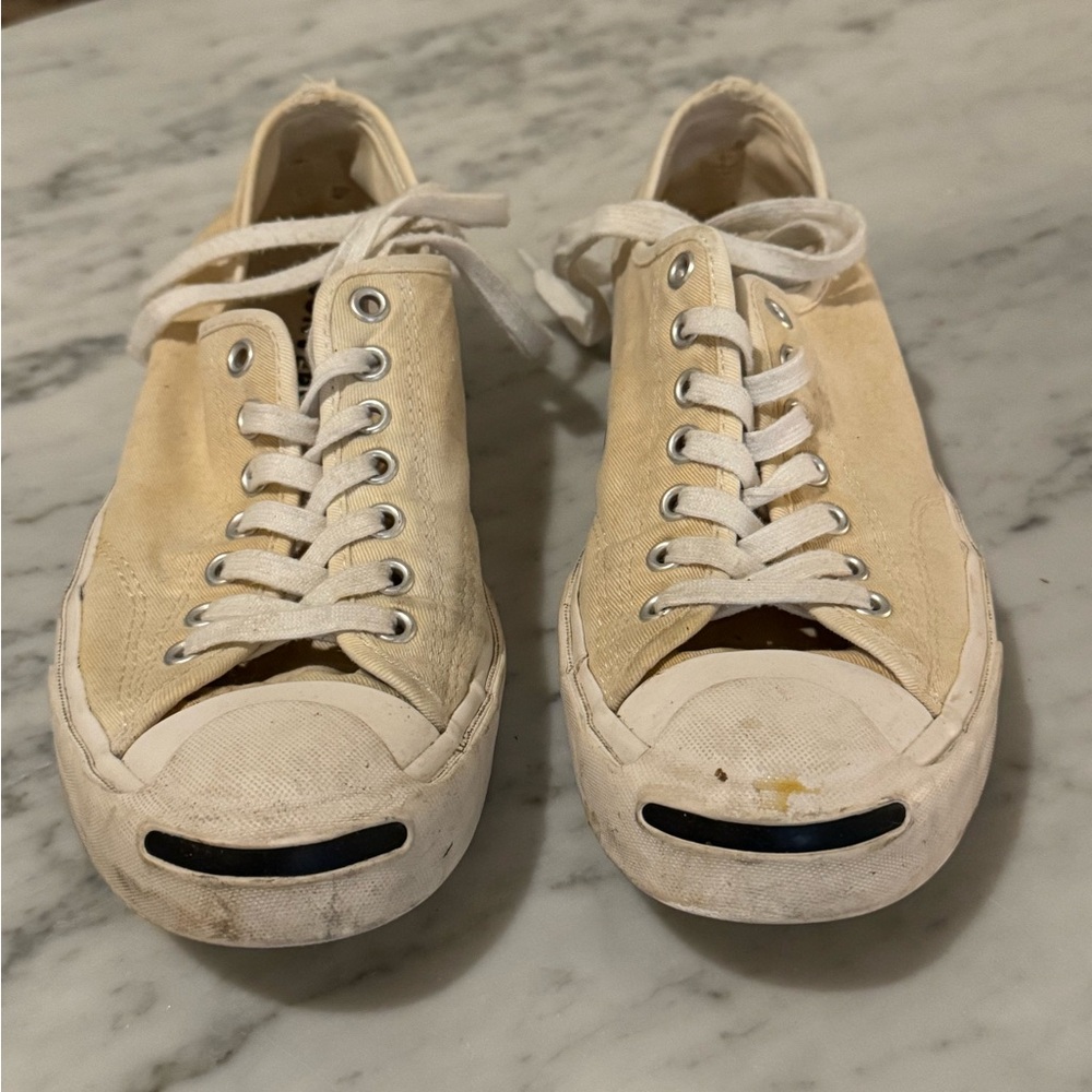 Converse Jack Purcell White Canvas Sneakers - Women’s 9